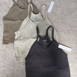 Women's Ribbed Tank Top - Black, Cream, Tan